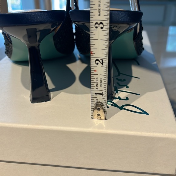 Navy Rhinestone Evening Shoes, Betsy Johnson, size 7.5 Med - Picture 10 of 10